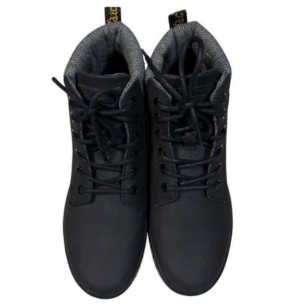 Dr. Martens Maelly Black Leather Herringbone Boots Dark‎ Academia Grunge Size 6 - Picture 4 of 15